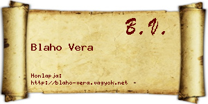 Blaho Vera névjegykártya